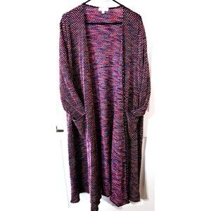 LuLaRoe XL Multicolor Long Sleeve Open Front Long Sarah Duster